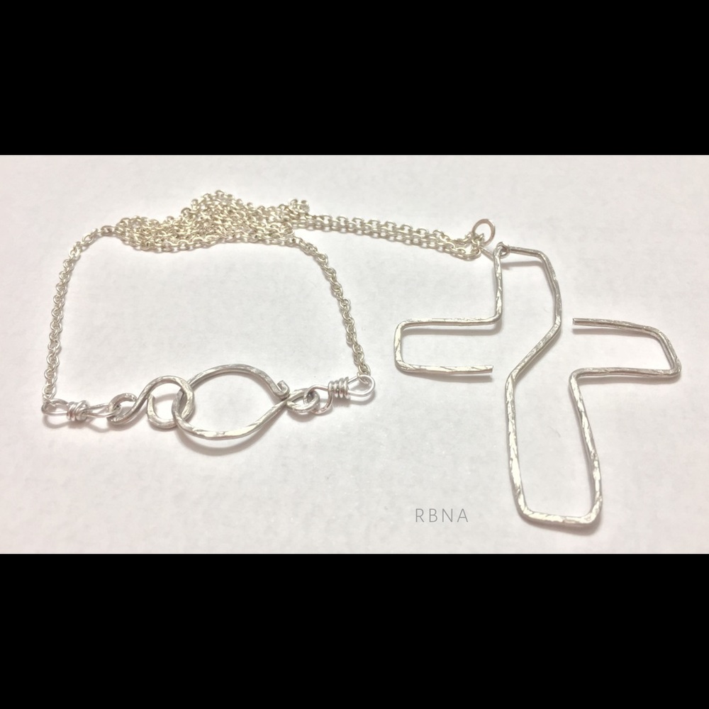 Silver Cross Wire Handmade